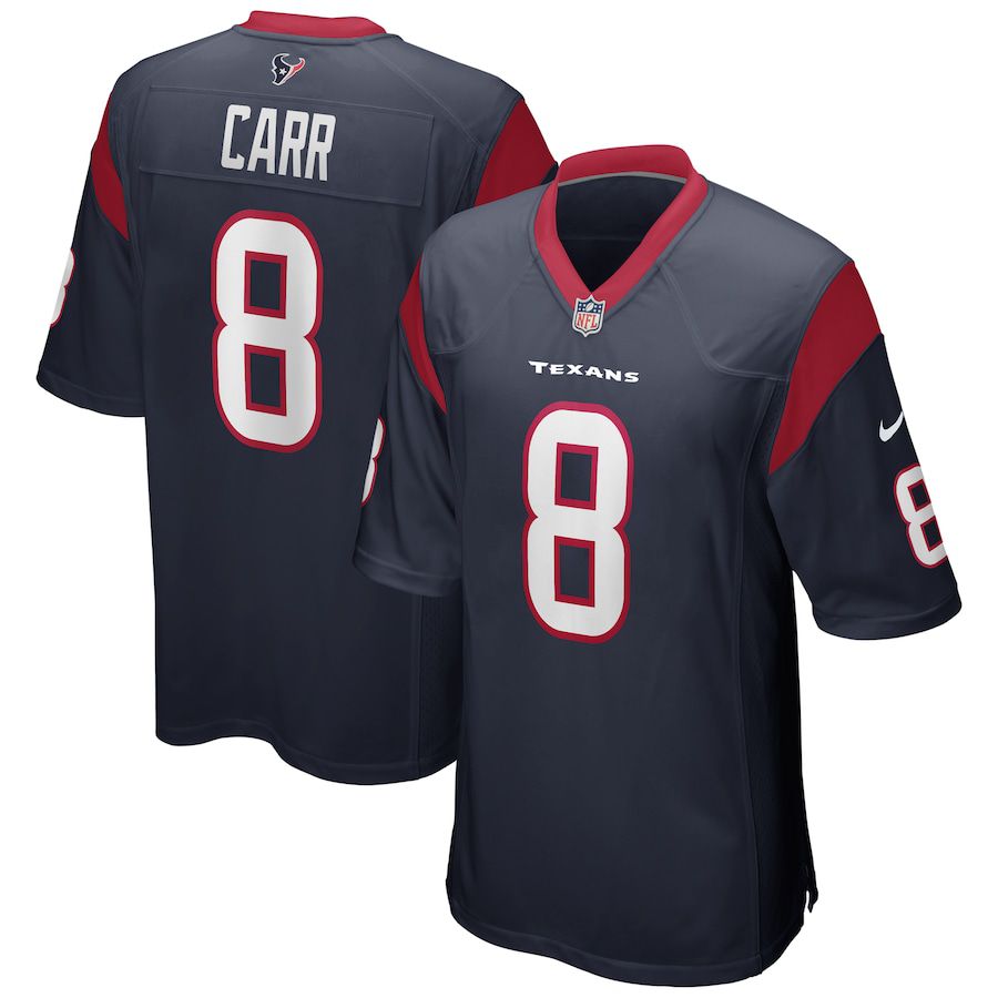 Men Houston Texans #8 David Carr Nike Navy Game Retired Player NFL Jersey->houston texans->NFL Jersey